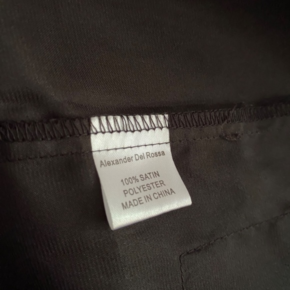 Black Satin ALEXANDER DEL ROSSA Short Robe Women's Large - Picture 7 of 9